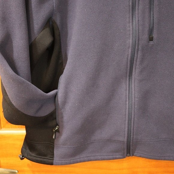 Tek Gear Men's Blue Black Fleece Full Zip Jacket Medium Outdoor Layering - Picture 5 of 11